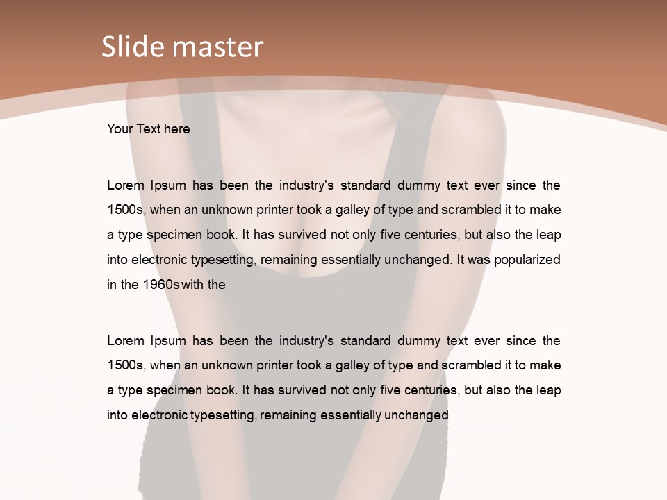 Makeup Attractive Brunette PowerPoint Template