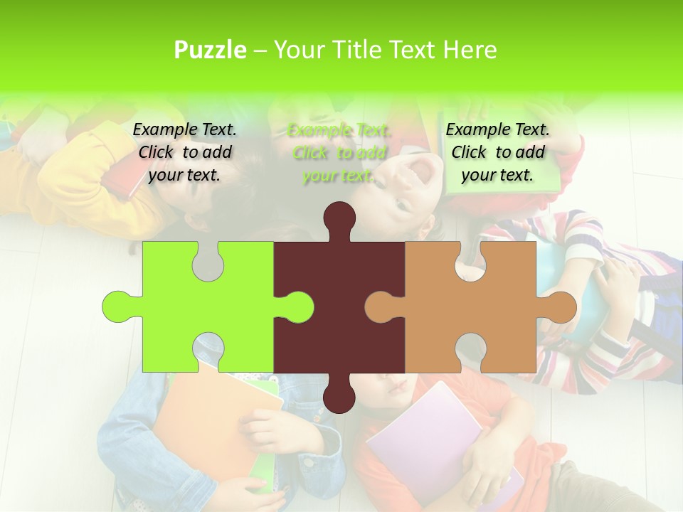 Cute Children Girls PowerPoint Template