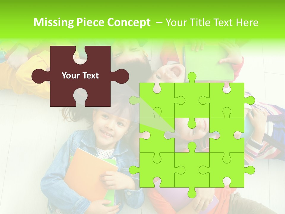 Cute Children Girls PowerPoint Template