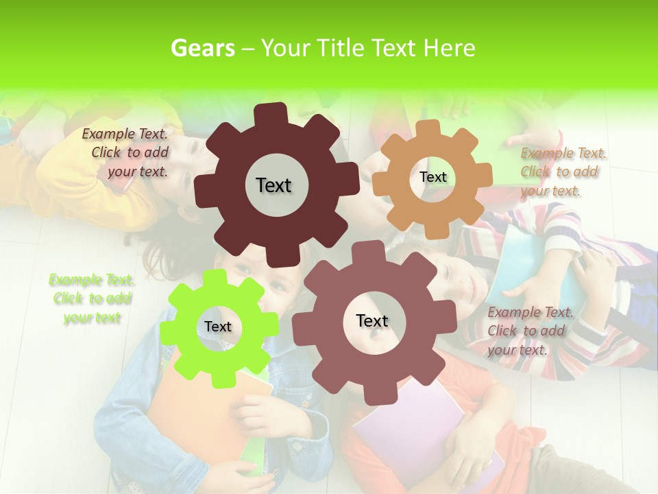 Cute Children Girls PowerPoint Template
