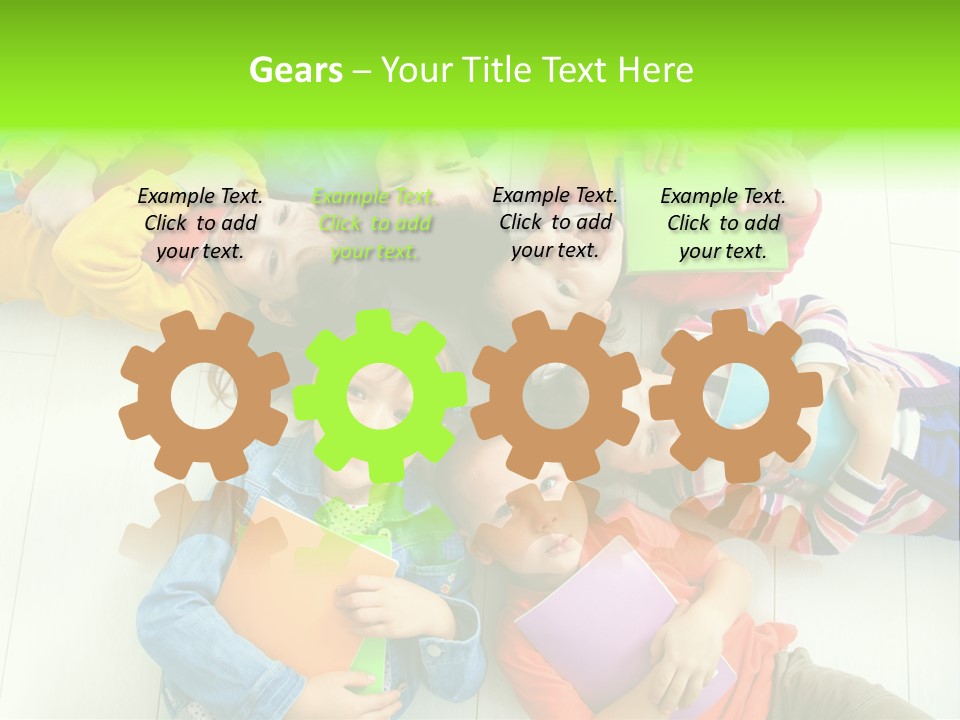 Cute Children Girls PowerPoint Template