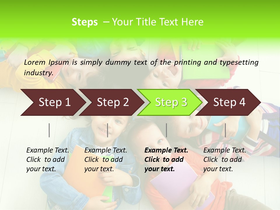 Cute Children Girls PowerPoint Template