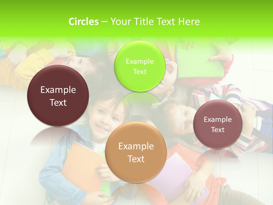 Cute Children Girls PowerPoint Template