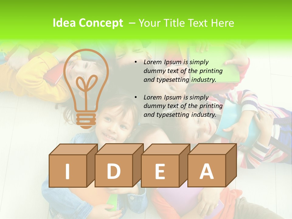 Cute Children Girls PowerPoint Template