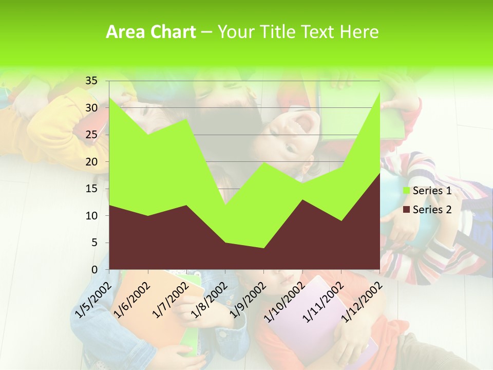 Cute Children Girls PowerPoint Template