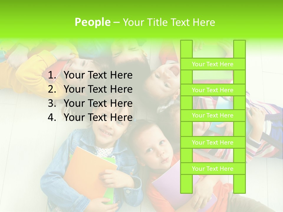 Cute Children Girls PowerPoint Template