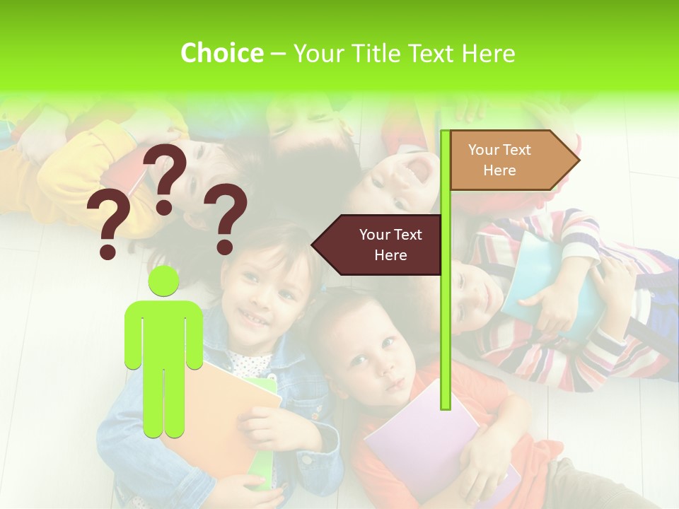 Cute Children Girls PowerPoint Template