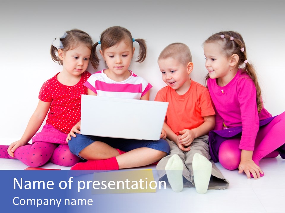 Girls Years Innocence PowerPoint Template