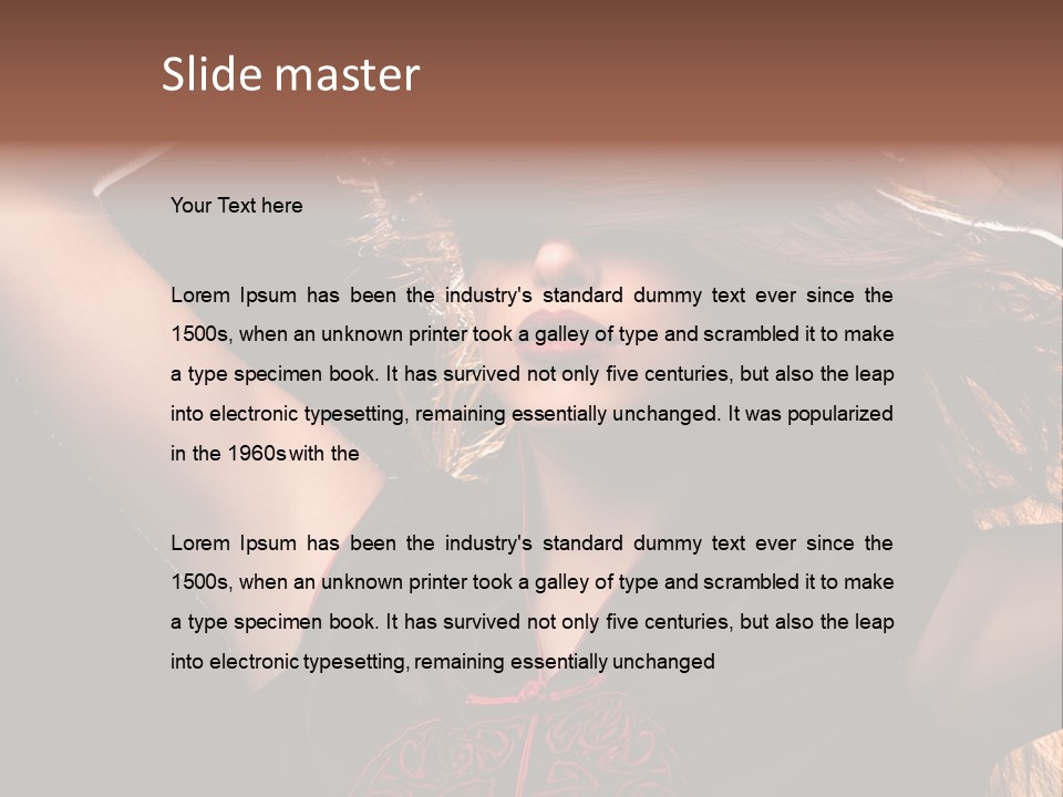 Red Glamour Brunette PowerPoint Template