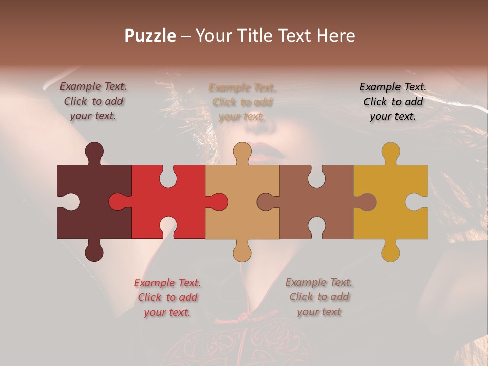 Red Glamour Brunette PowerPoint Template