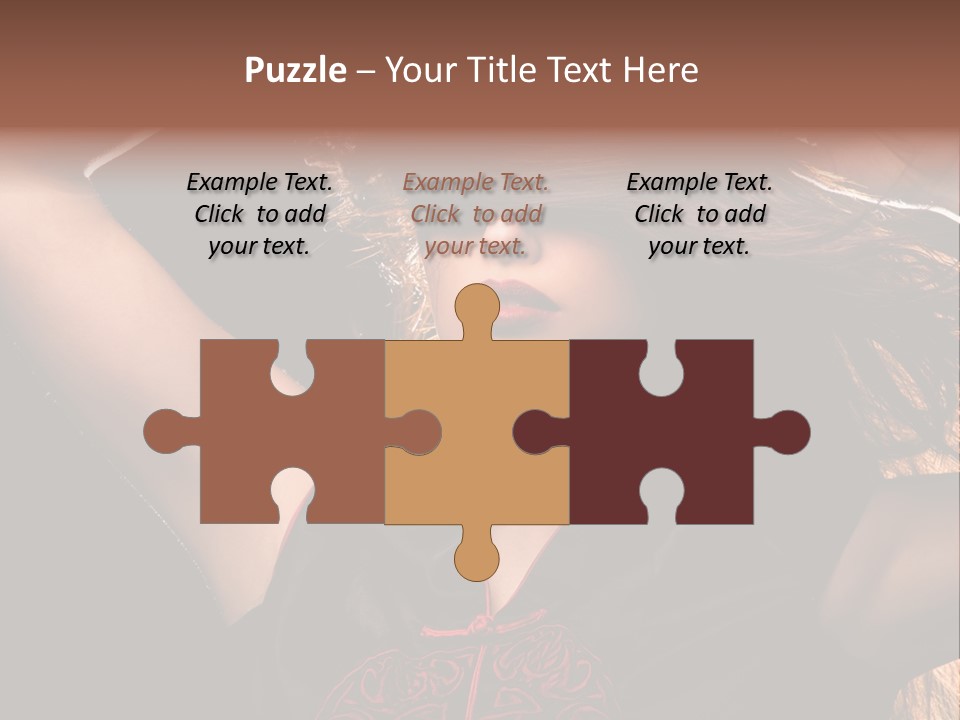 Red Glamour Brunette PowerPoint Template