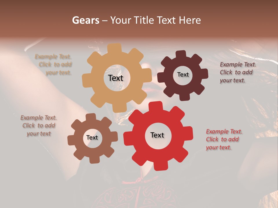 Red Glamour Brunette PowerPoint Template