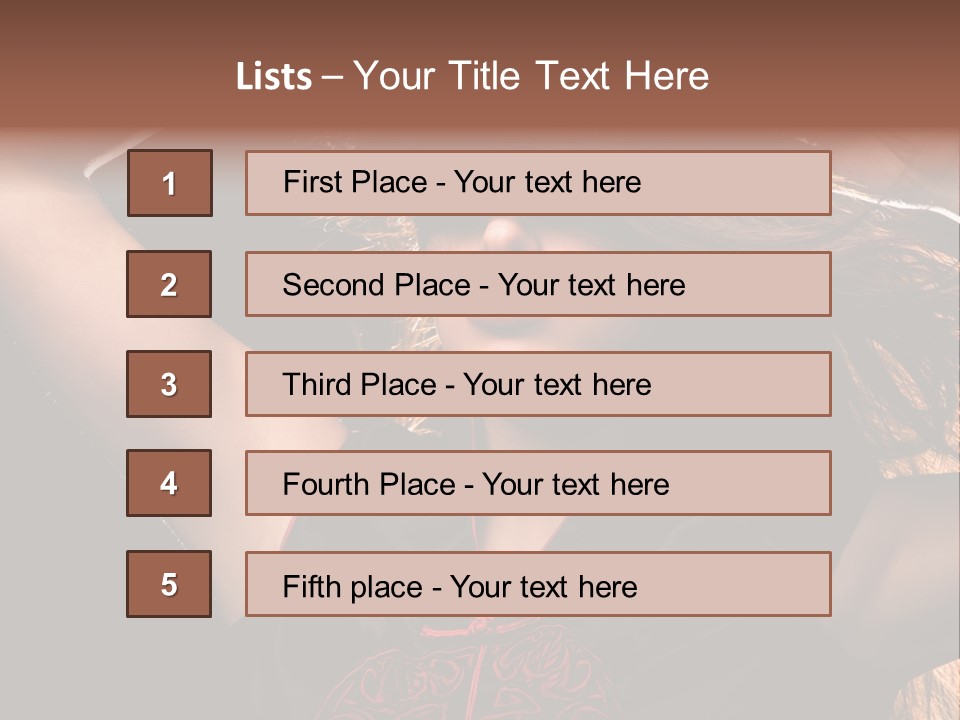 Red Glamour Brunette PowerPoint Template