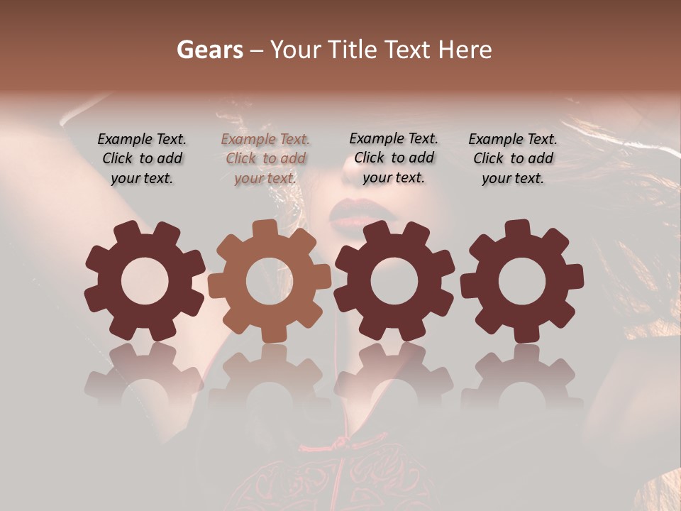 Red Glamour Brunette PowerPoint Template