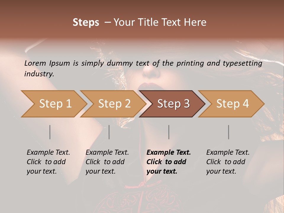 Red Glamour Brunette PowerPoint Template