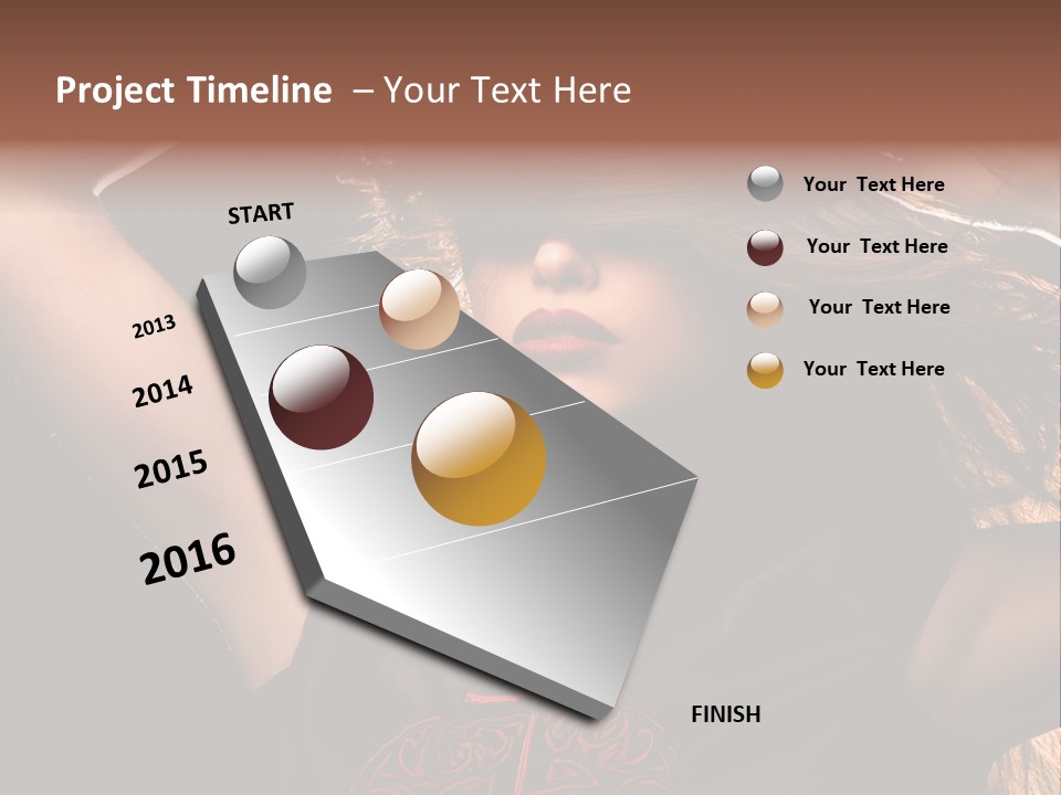 Red Glamour Brunette PowerPoint Template