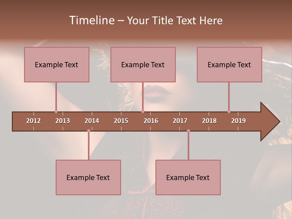 Red Glamour Brunette PowerPoint Template