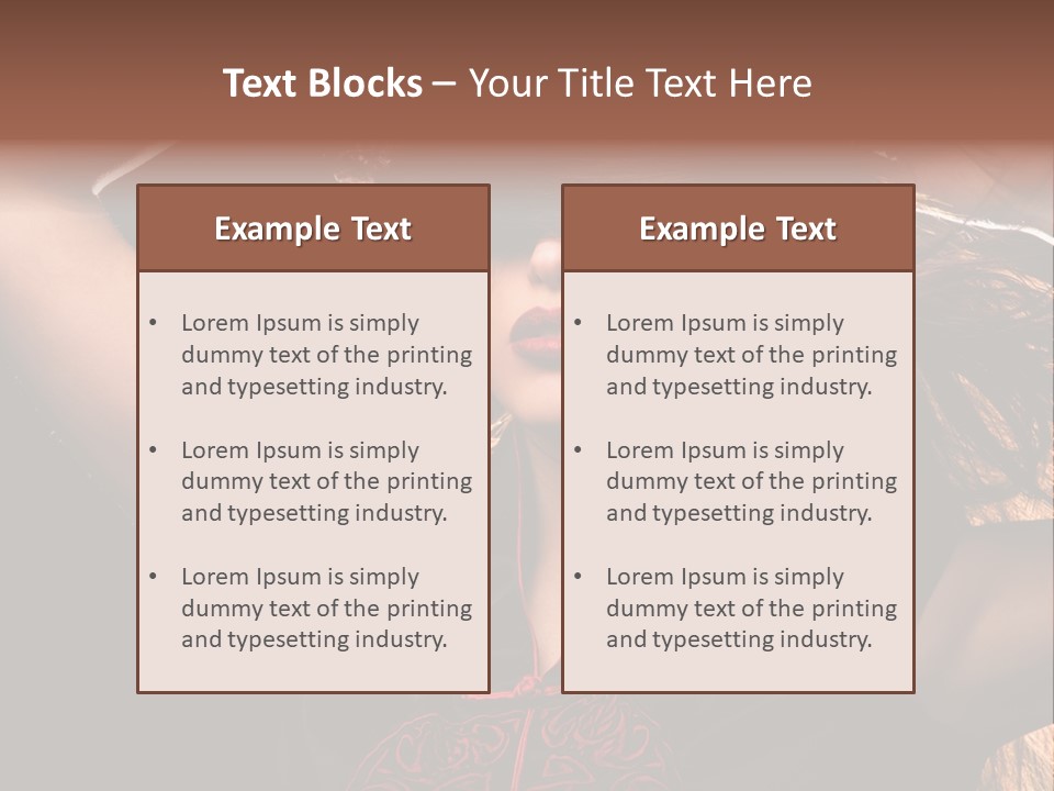 Red Glamour Brunette PowerPoint Template