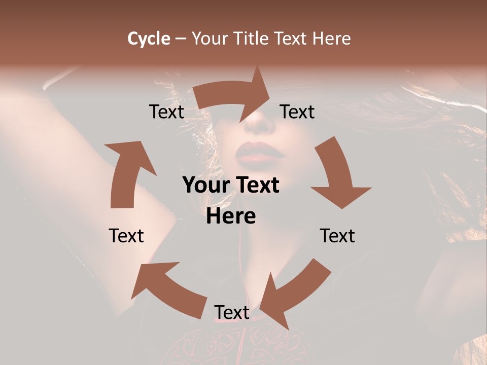 Red Glamour Brunette PowerPoint Template