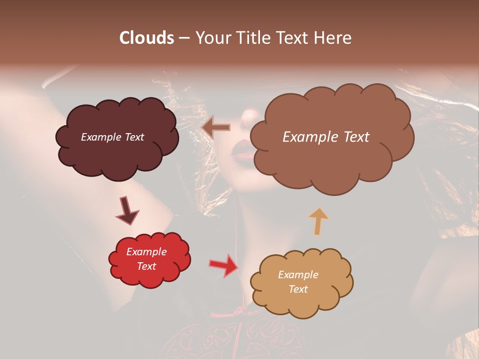 Red Glamour Brunette PowerPoint Template