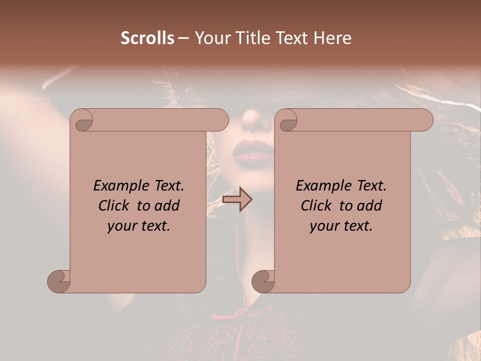 Red Glamour Brunette PowerPoint Template