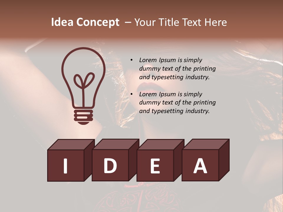 Red Glamour Brunette PowerPoint Template