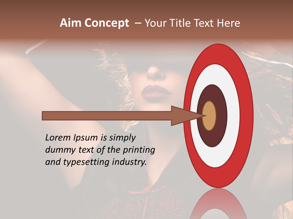 Red Glamour Brunette PowerPoint Template