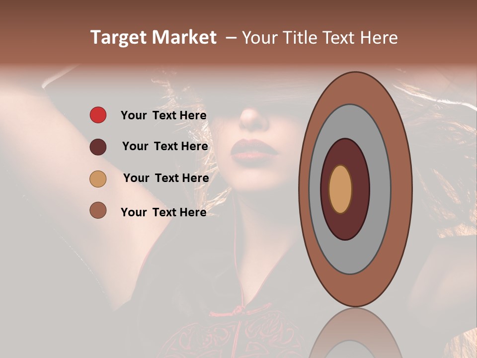 Red Glamour Brunette PowerPoint Template