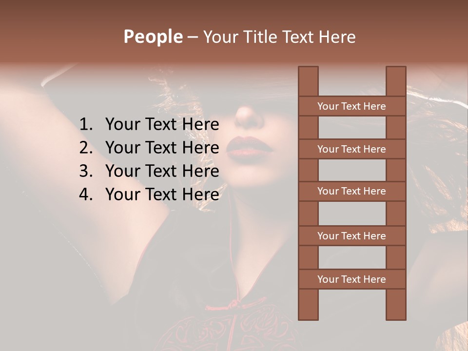 Red Glamour Brunette PowerPoint Template