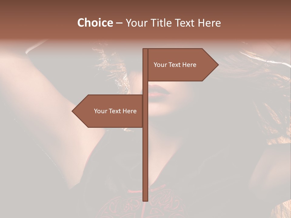 Red Glamour Brunette PowerPoint Template