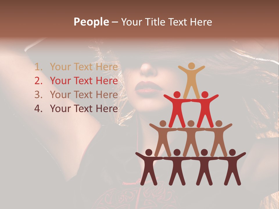 Red Glamour Brunette PowerPoint Template