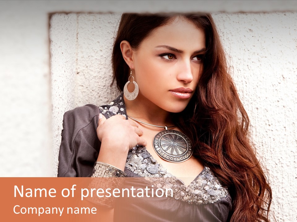 Model Face Outdoors PowerPoint Template