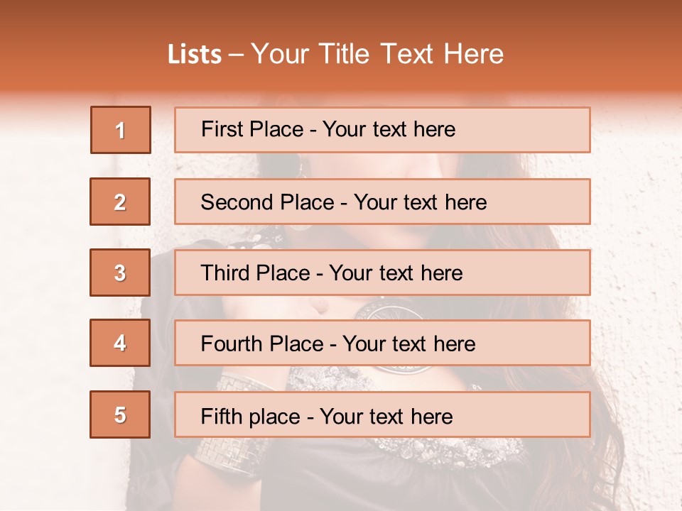 Model Face Outdoors PowerPoint Template