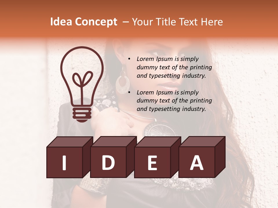 Model Face Outdoors PowerPoint Template