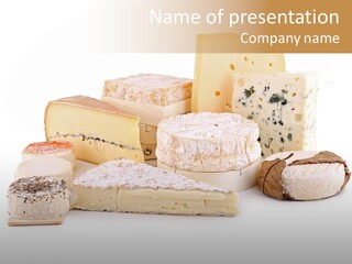 Camembert Alimentation Bleu PowerPoint Template