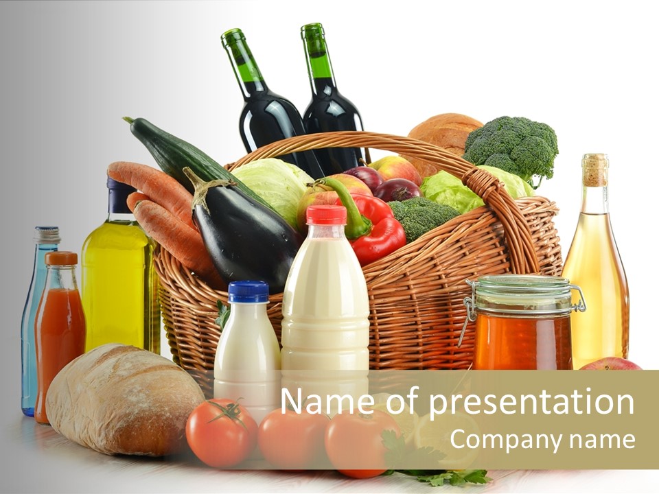 Bottle Food Broccoli PowerPoint Template