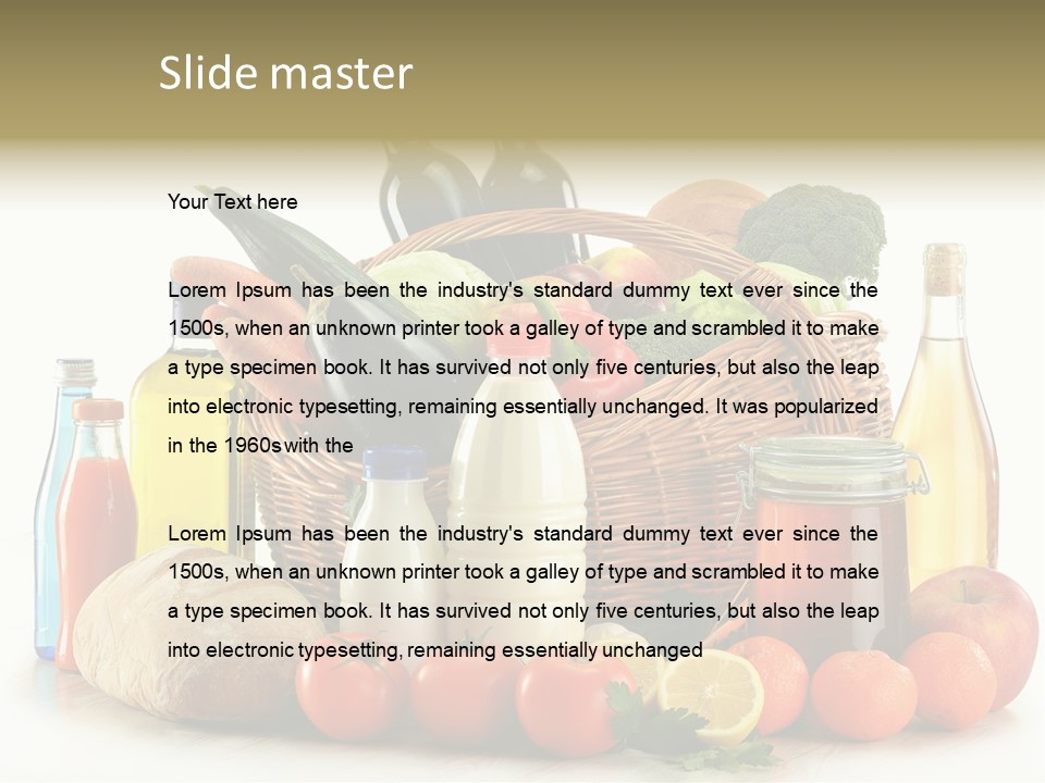 Bottle Food Broccoli PowerPoint Template