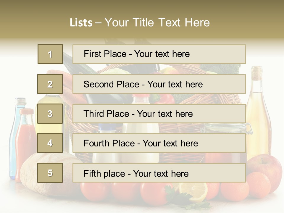 Bottle Food Broccoli PowerPoint Template