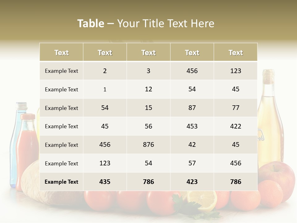 Bottle Food Broccoli PowerPoint Template