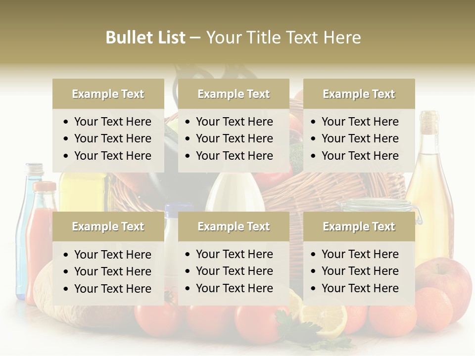 Bottle Food Broccoli PowerPoint Template