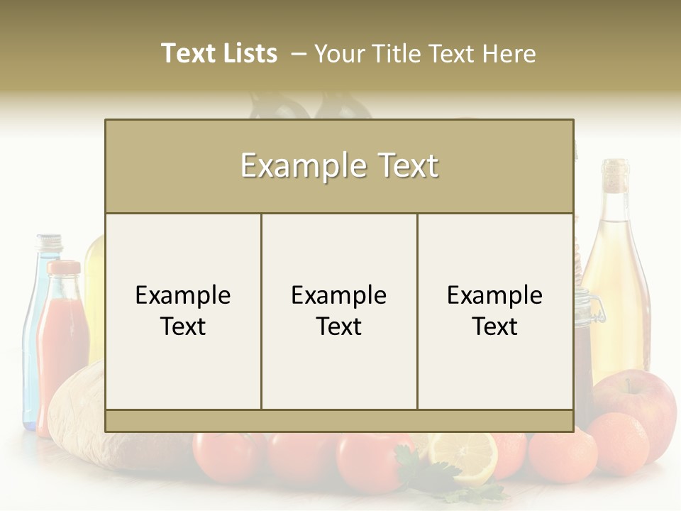 Bottle Food Broccoli PowerPoint Template