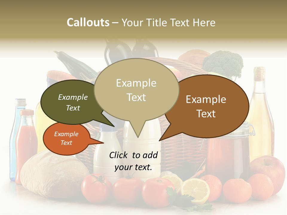 Bottle Food Broccoli PowerPoint Template