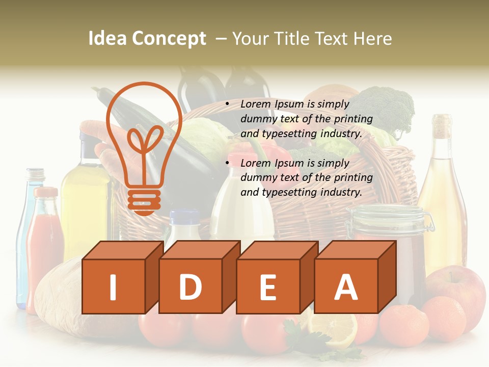 Bottle Food Broccoli PowerPoint Template