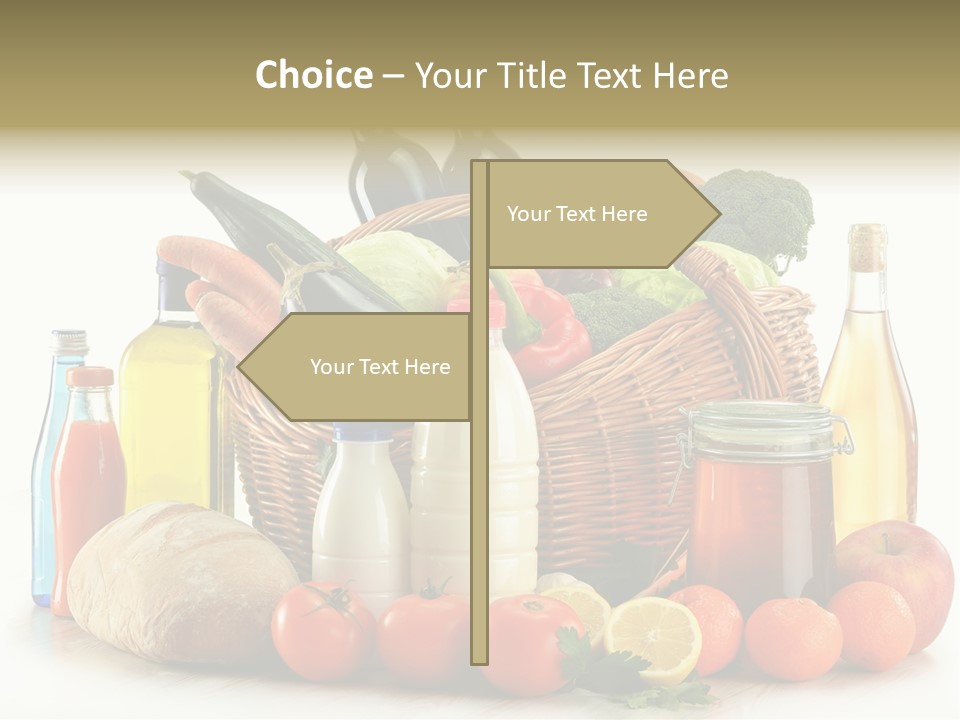 Bottle Food Broccoli PowerPoint Template