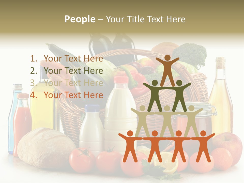 Bottle Food Broccoli PowerPoint Template