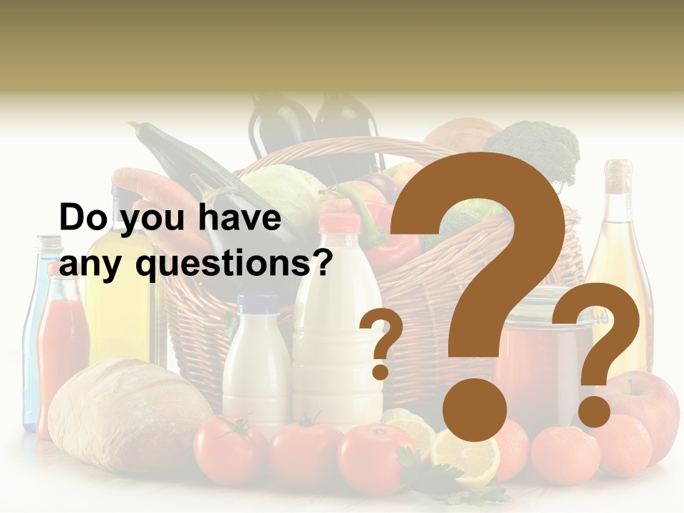 Bottle Food Broccoli PowerPoint Template