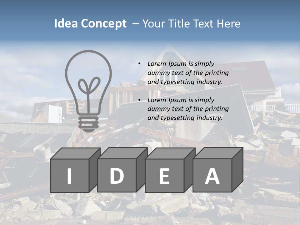 Destroy Destruction Concrete PowerPoint Template