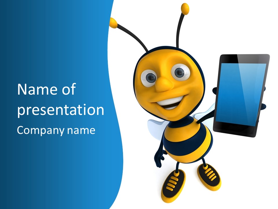 Illustration Character Tablette PowerPoint Template