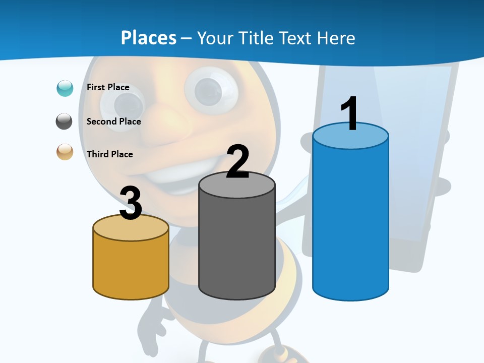 Illustration Character Tablette PowerPoint Template