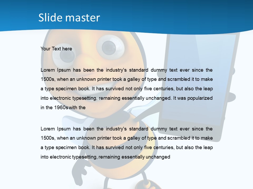 Illustration Character Tablette PowerPoint Template